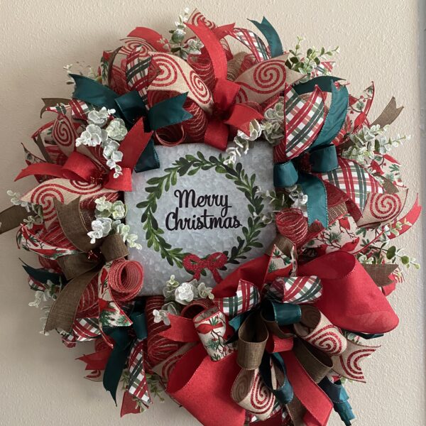 Rustic Merry Christmas Cardinal Wreath